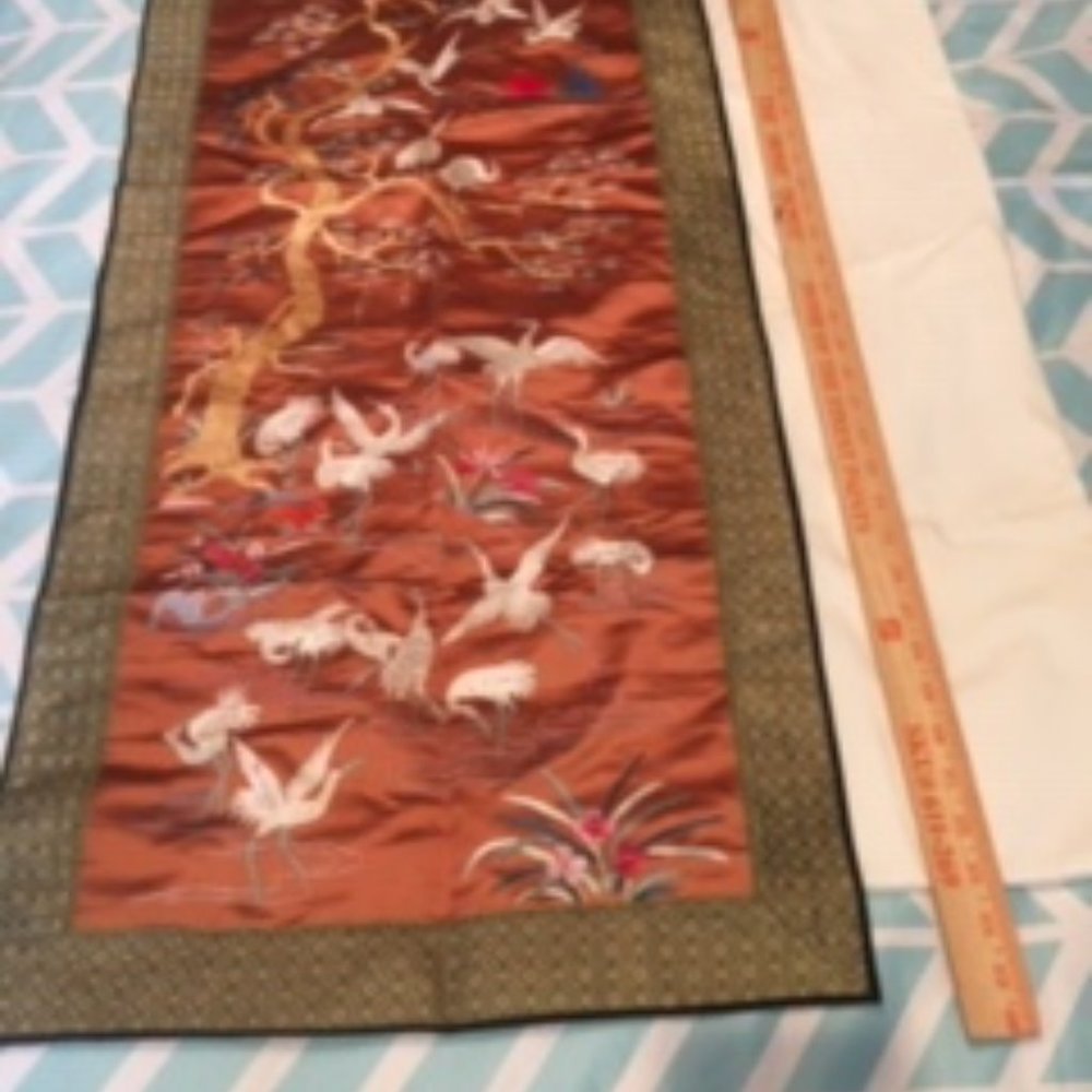 Chinese Silk Embroidered Wall Hanging/Table Runner